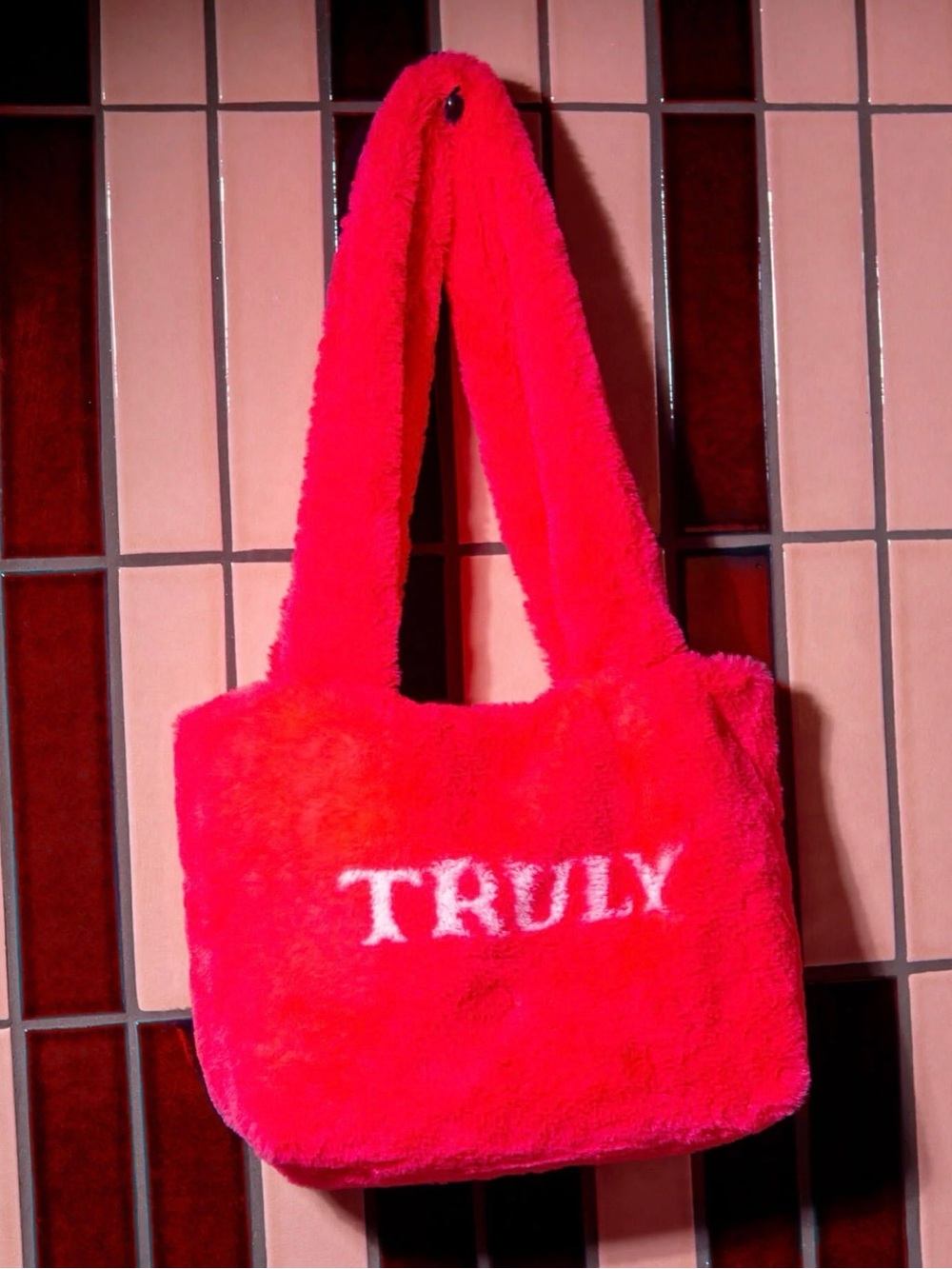 TRULY Pink Fuzzy Bag NIB